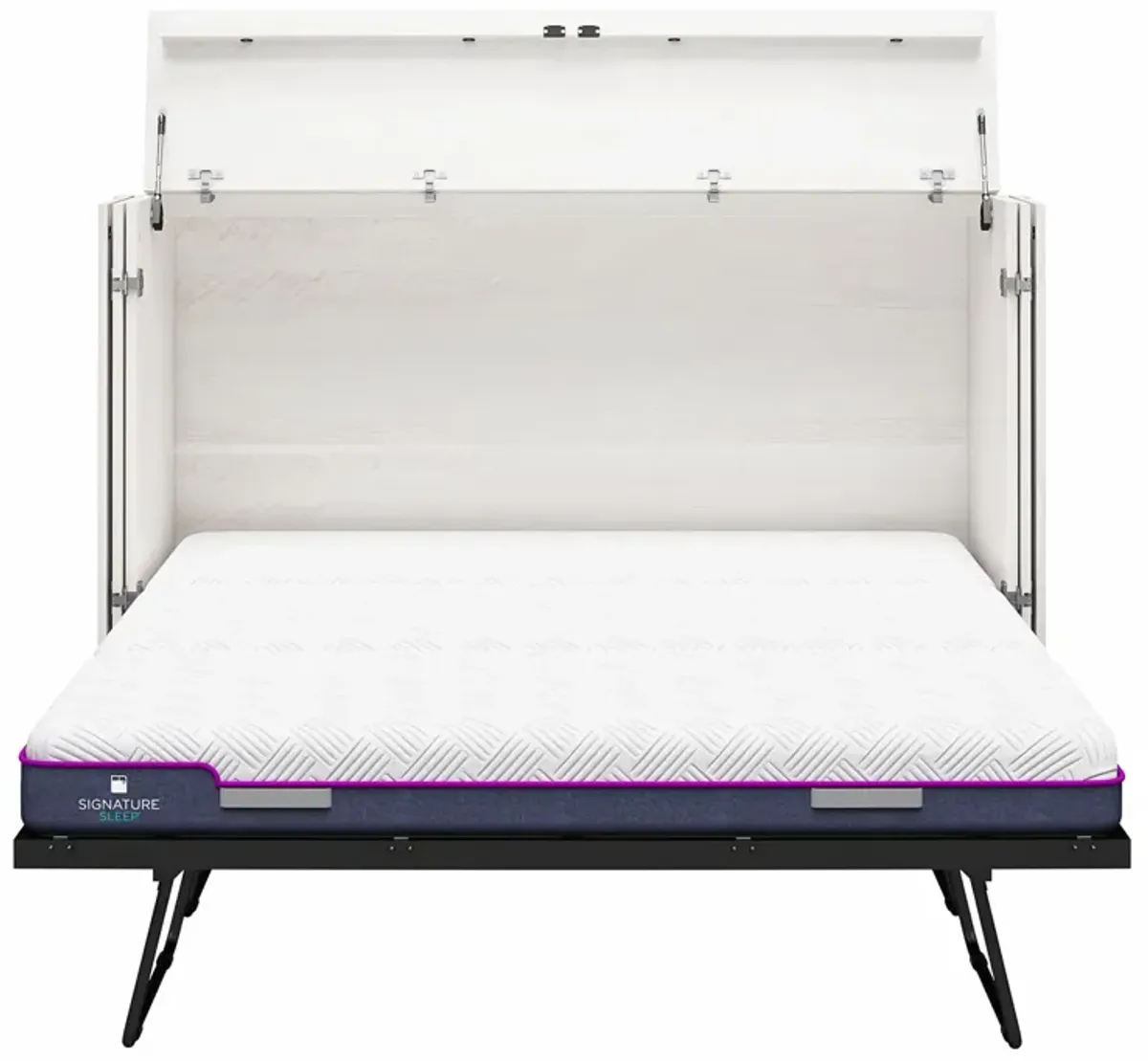 Paramount Trifold Cabinet Murphy Bed with Mattress and Storage Drawers