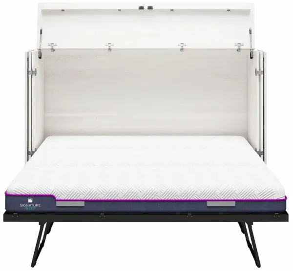 Paramount Trifold Cabinet Murphy Bed with Mattress and Storage Drawers