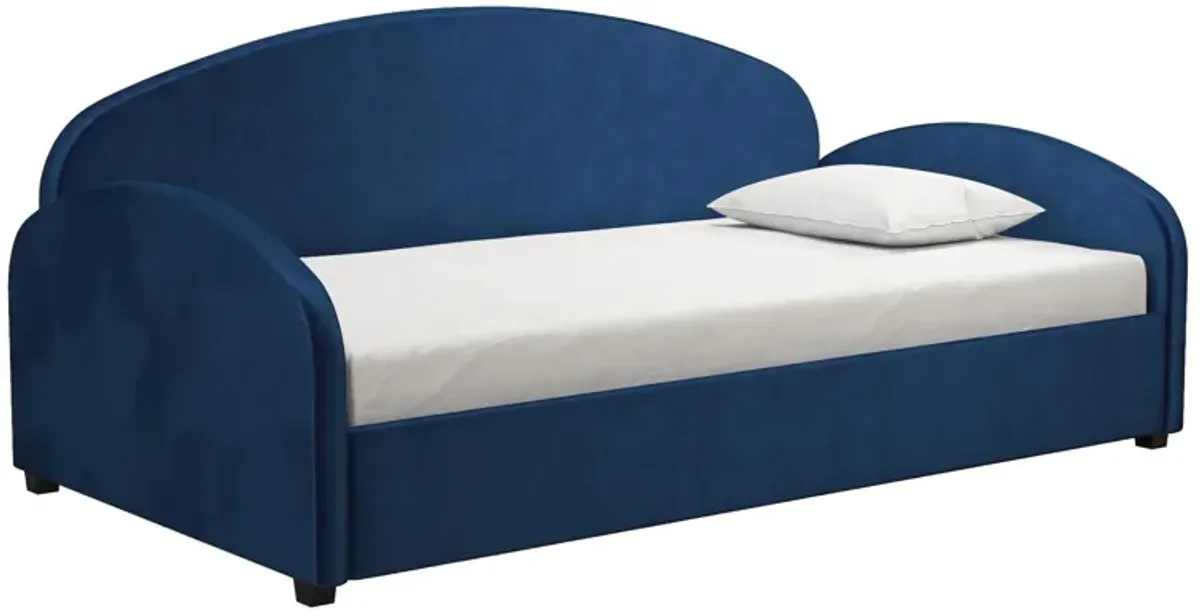 Moon Velvet Upholstered Daybed with Rounded Headboard