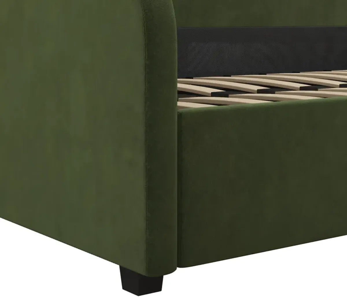 Moon Velvet Upholstered Daybed with Rounded Headboard