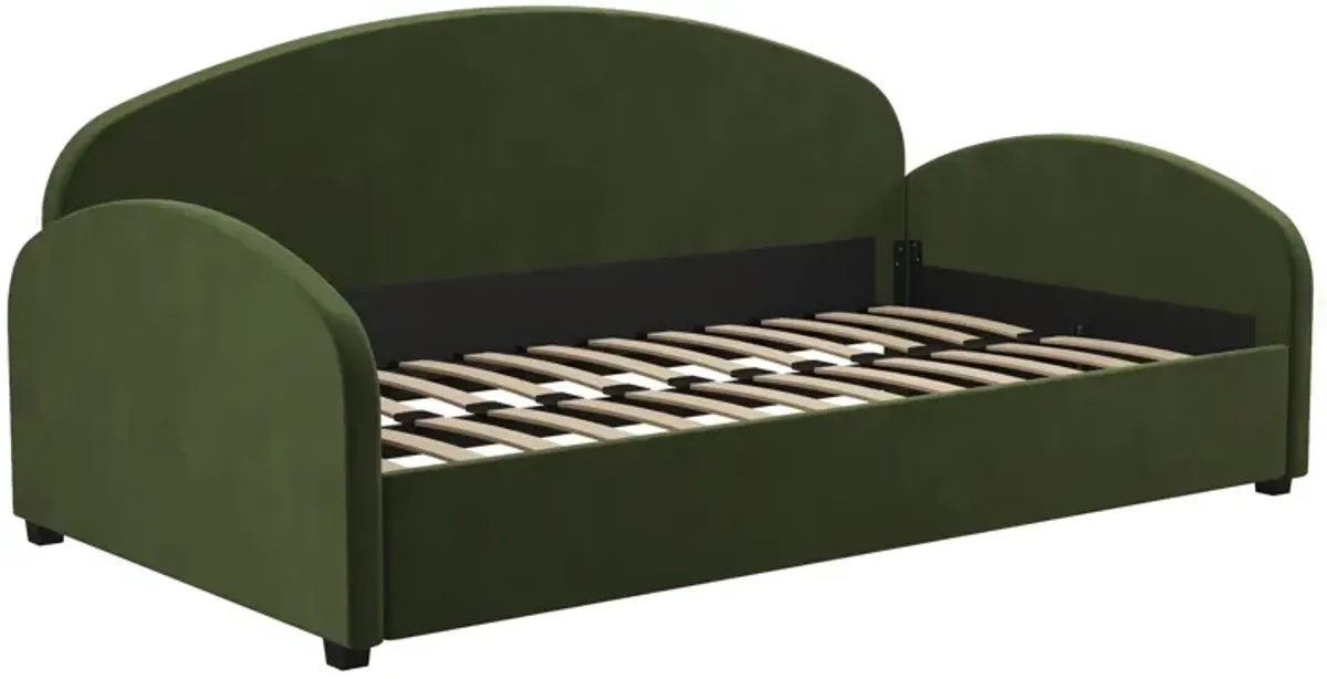 Moon Velvet Upholstered Daybed with Rounded Headboard