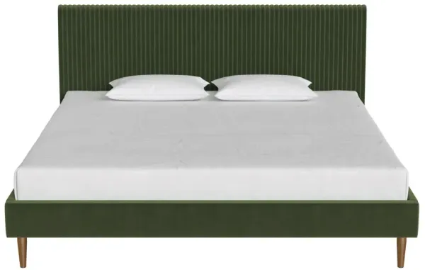 Daphne Velvet Upholstered Bed with Channel Tufted Headboard