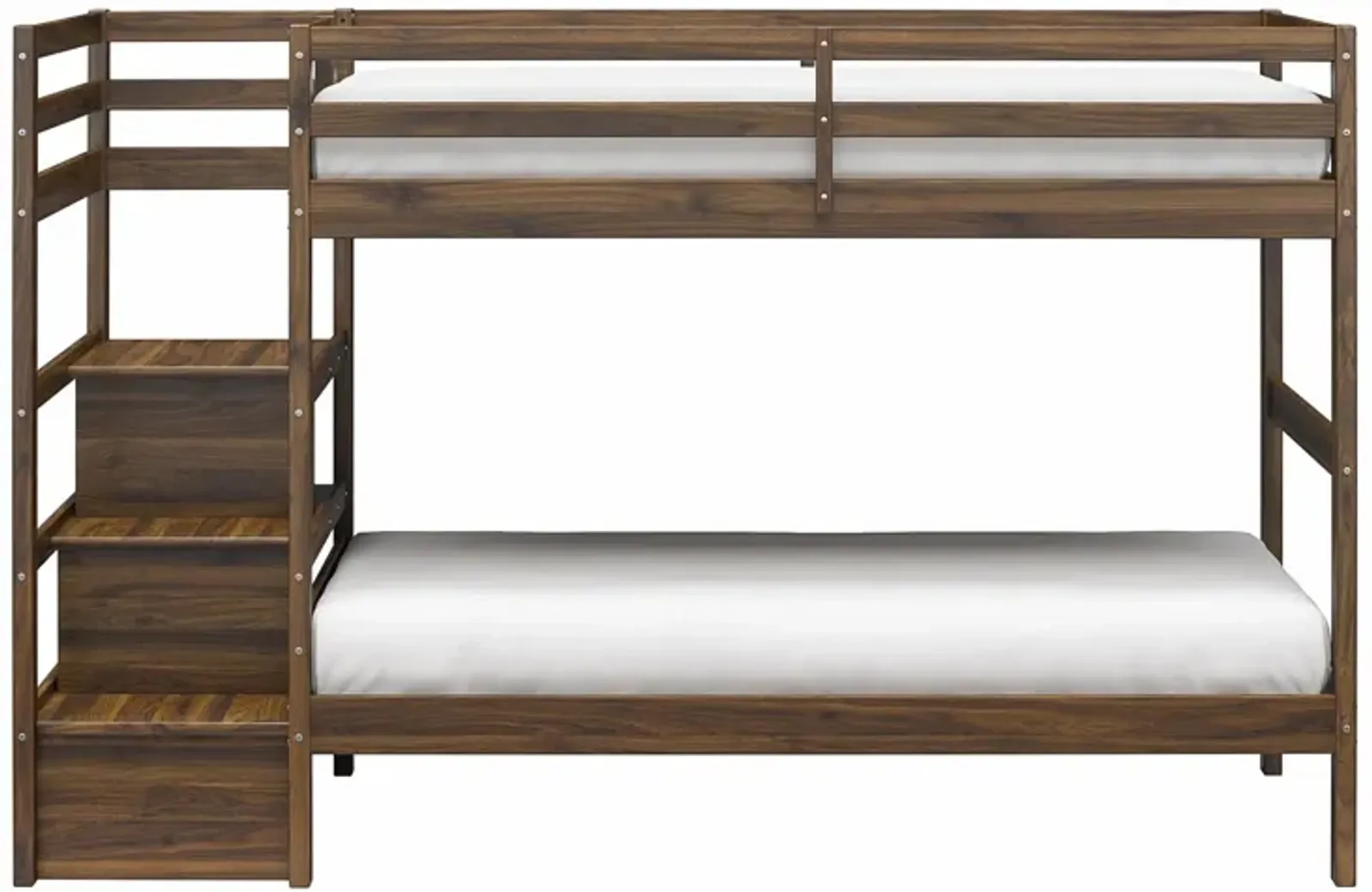 Zaire Wood Bunk Bed with Stairs and Shelves