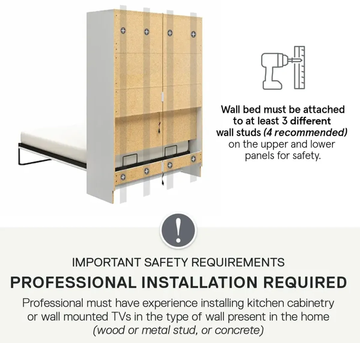 Impressions Murphy Bed with Touch Sensor LED Lighting & Gallery Shelf