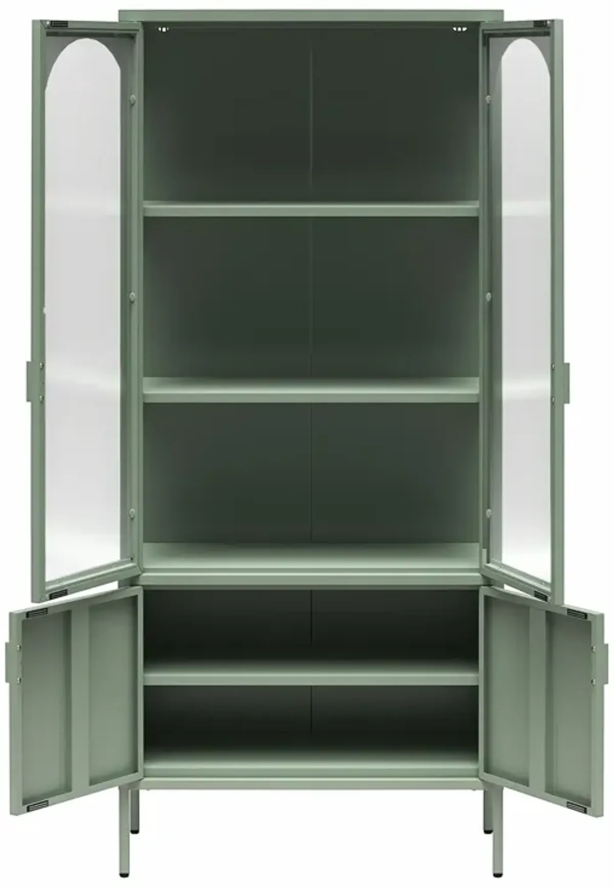 Chloe Tall Metal Display Cabinet with 2 Arched Glass Doors