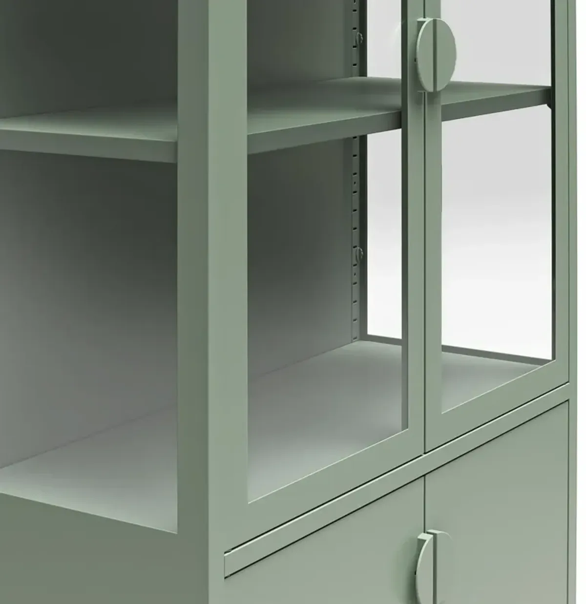 Chloe Tall Metal Display Cabinet with 2 Arched Glass Doors