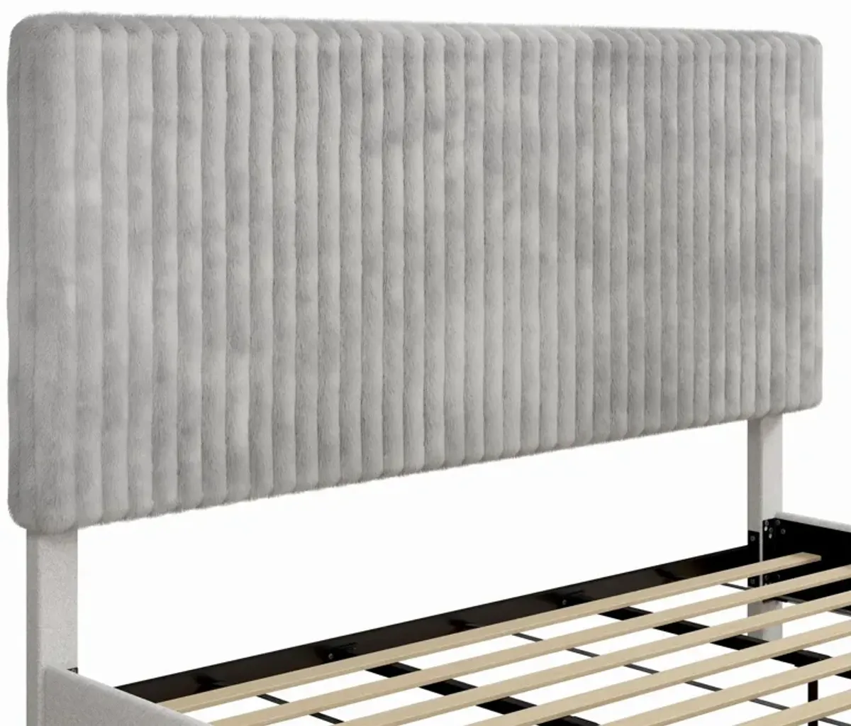 Mondo Platform Frame Bed with Adjustable Tufted Headboard