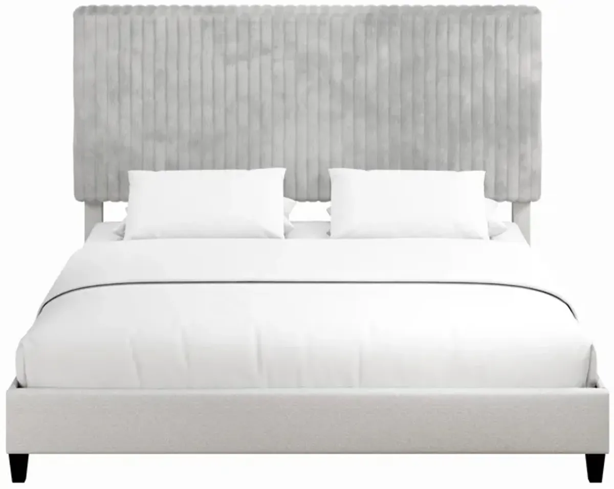 Mondo Platform Frame Bed with Adjustable Tufted Headboard