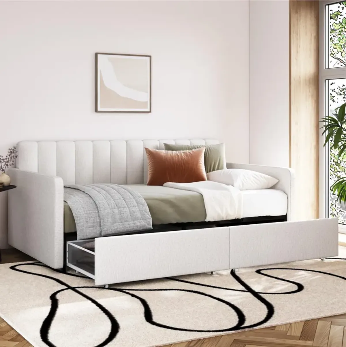 Stratford Upholstered Daybed with Storage Drawers