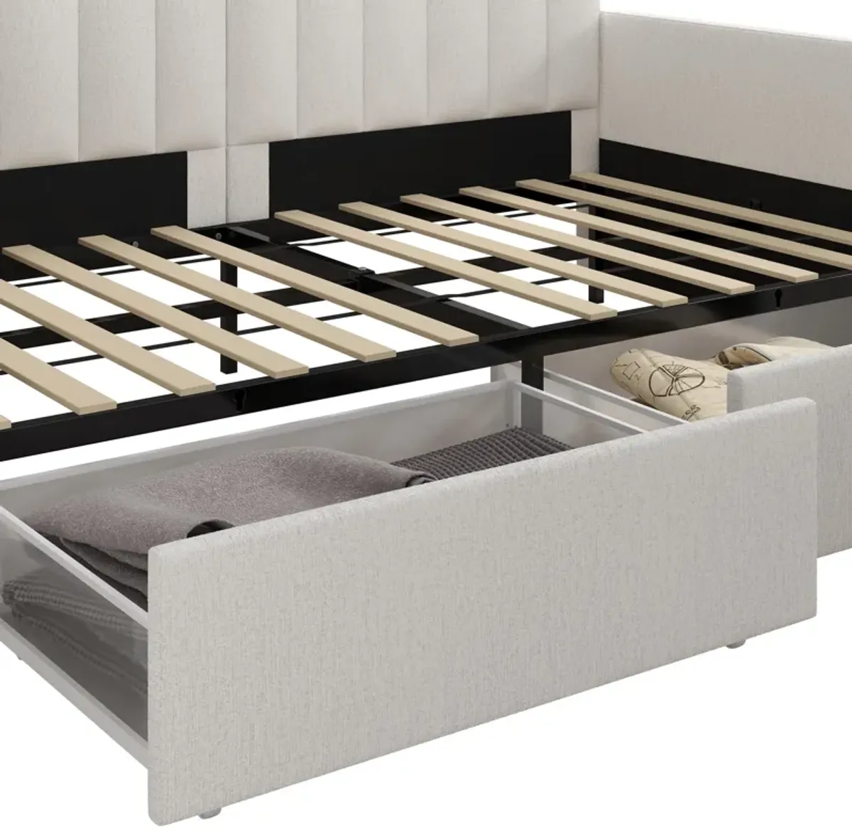 Stratford Upholstered Daybed with Storage Drawers