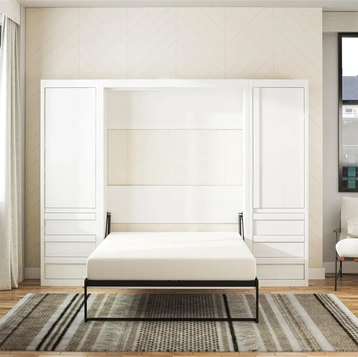 Paramount Murphy Bed Bundle with 2 Armoire Side Cabinets