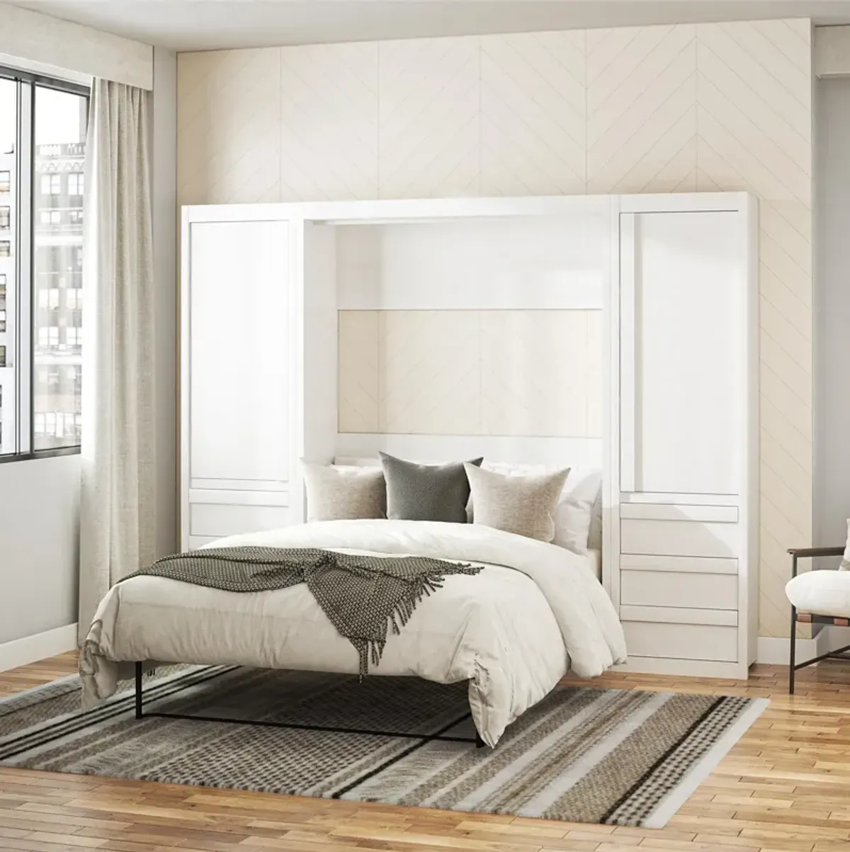Paramount Murphy Bed Bundle with 2 Armoire Side Cabinets
