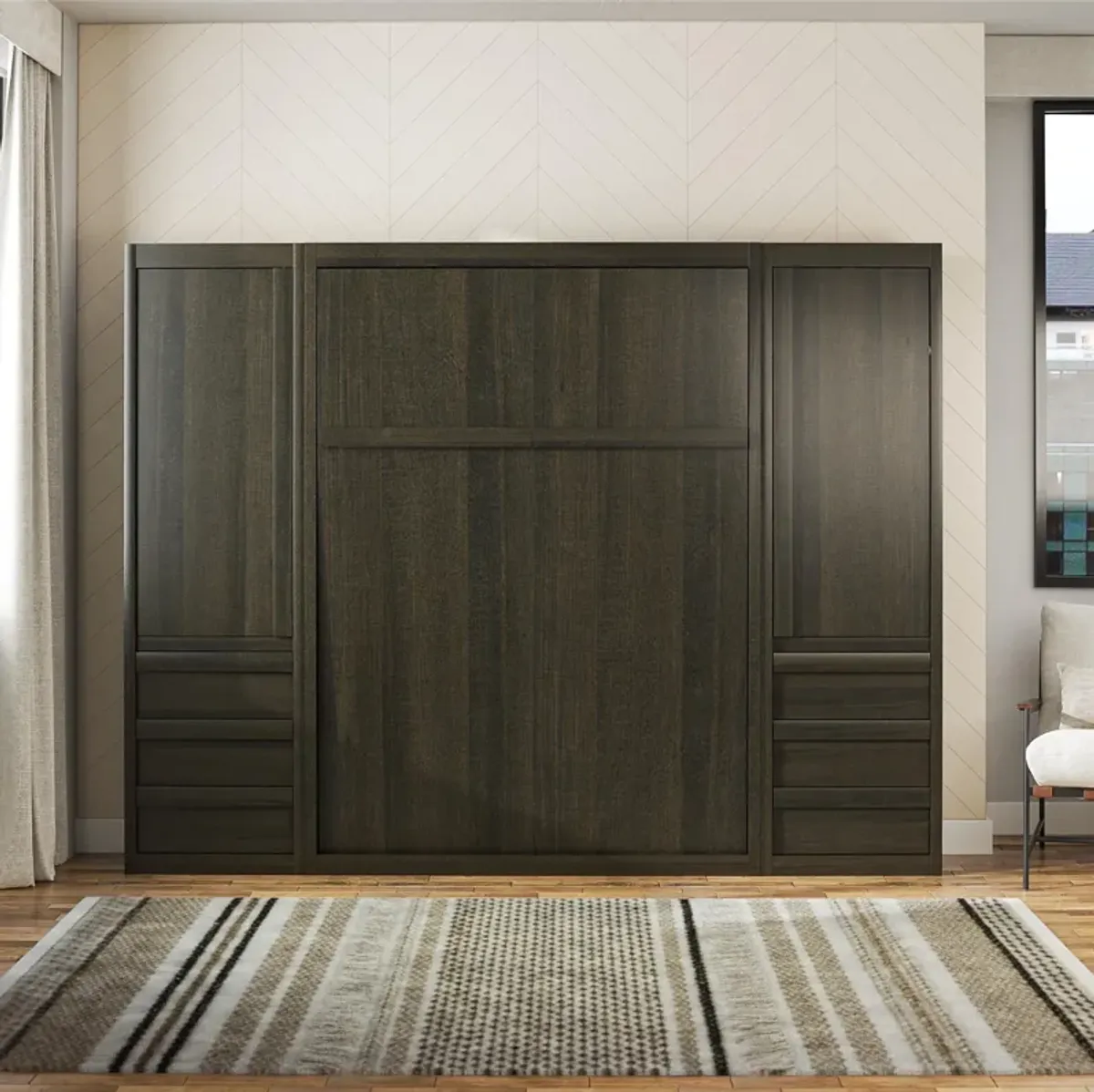 Paramount Murphy Bed Bundle with 2 Armoire Side Cabinets