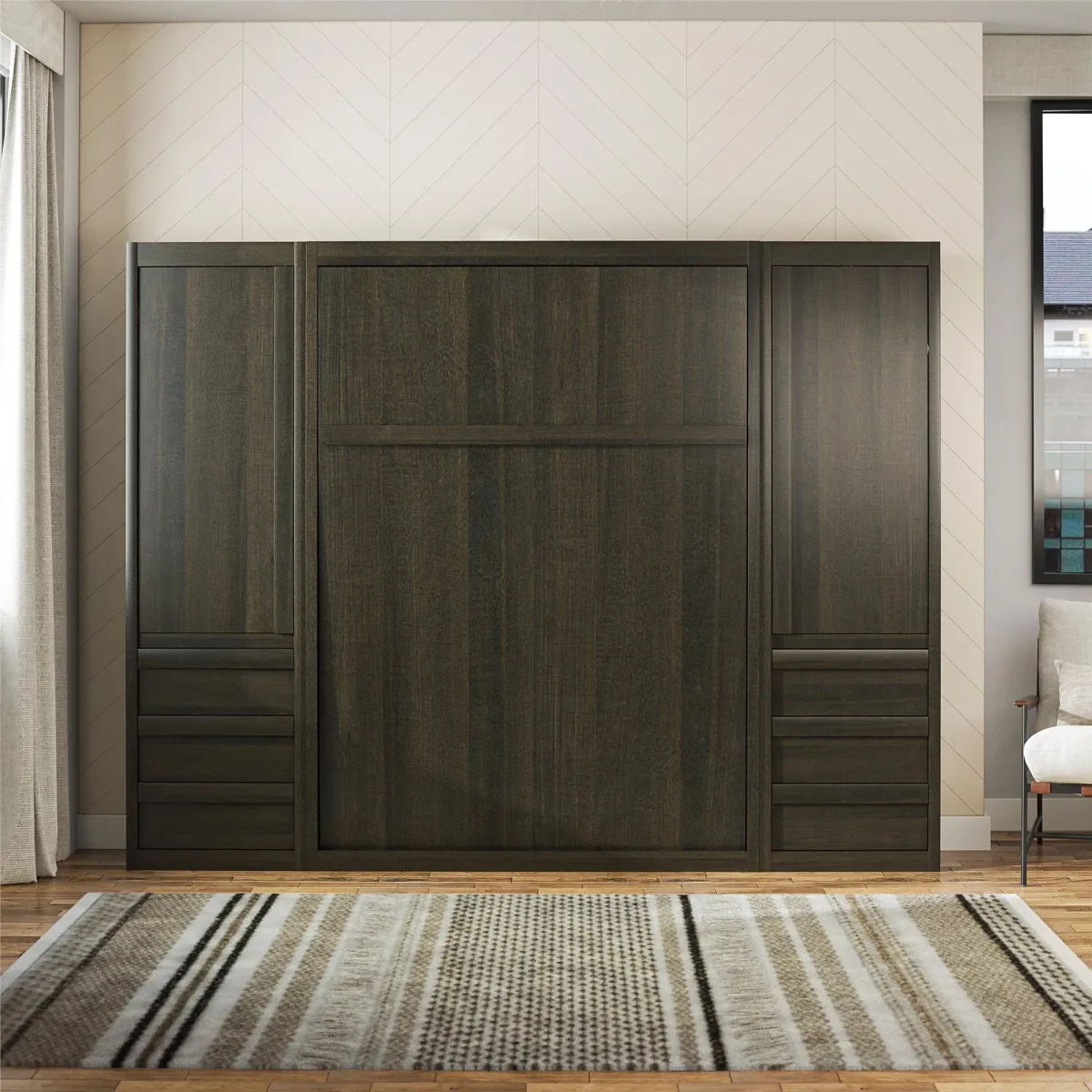 Paramount Murphy Bed Bundle with 2 Armoire Side Cabinets