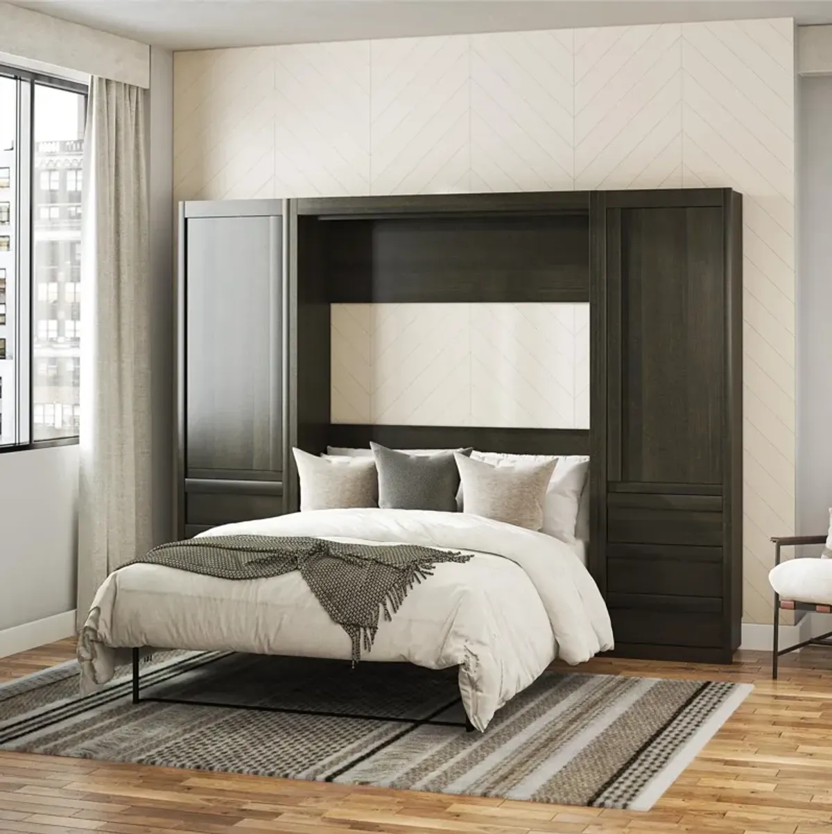 Paramount Murphy Bed Bundle with 2 Armoire Side Cabinets