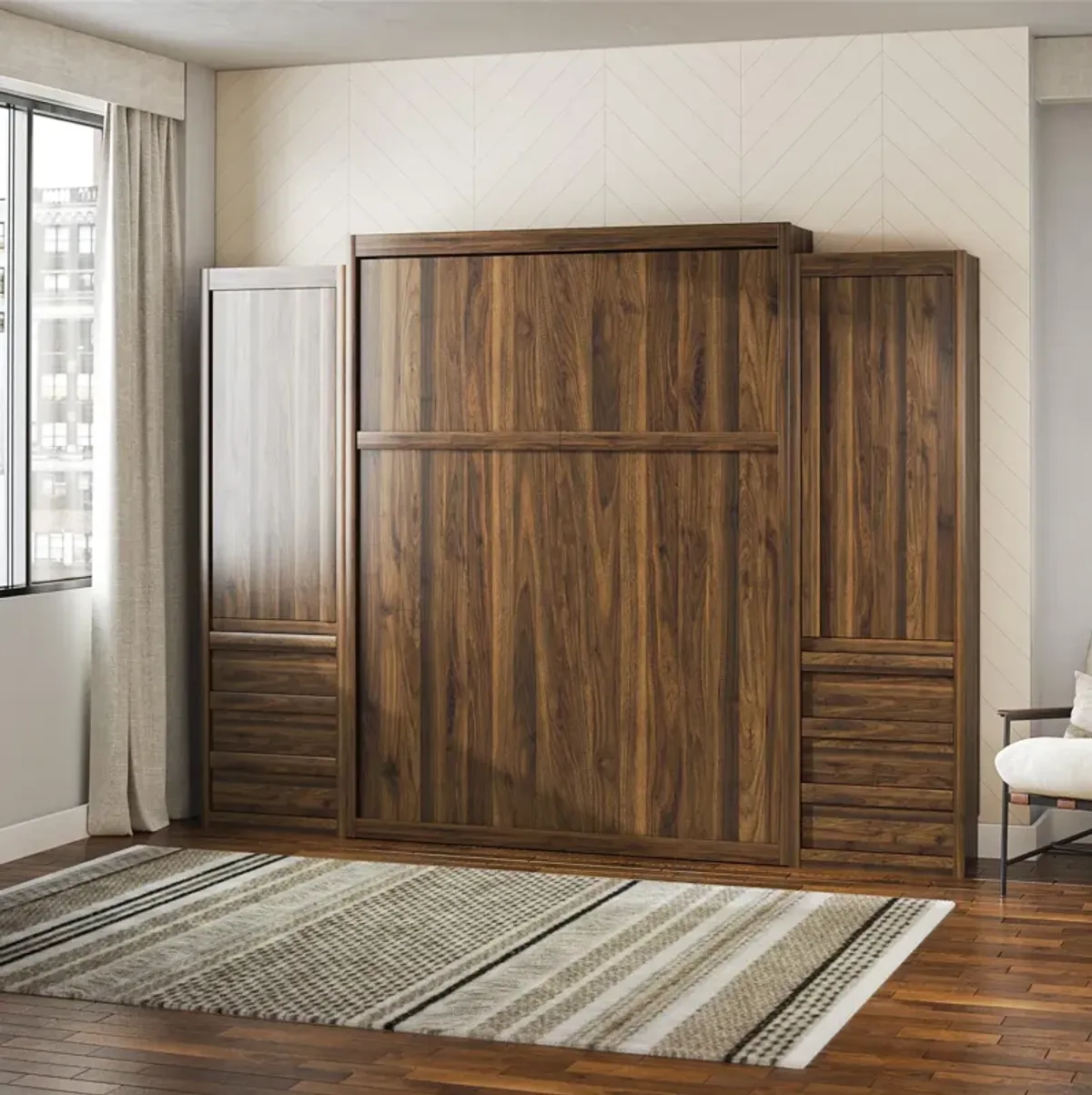 Paramount Murphy Bed Bundle with 2 Armoire Side Cabinets