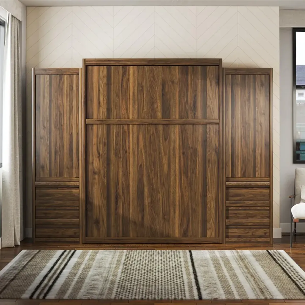 Paramount Murphy Bed Bundle with 2 Armoire Side Cabinets