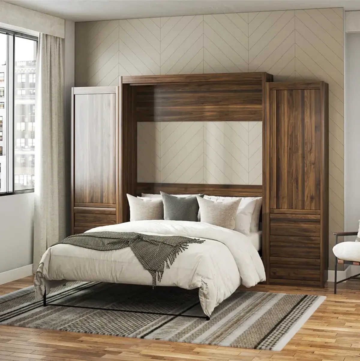 Paramount Murphy Bed Bundle with 2 Armoire Side Cabinets