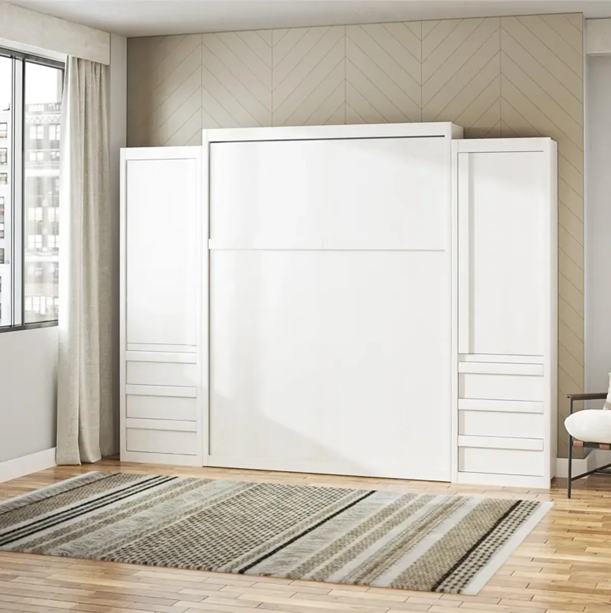 Paramount Murphy Bed Bundle with 2 Armoire Side Cabinets