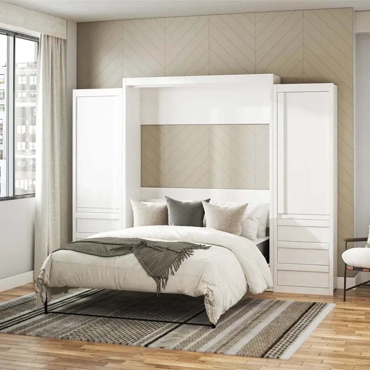 Paramount Murphy Bed Bundle with 2 Armoire Side Cabinets