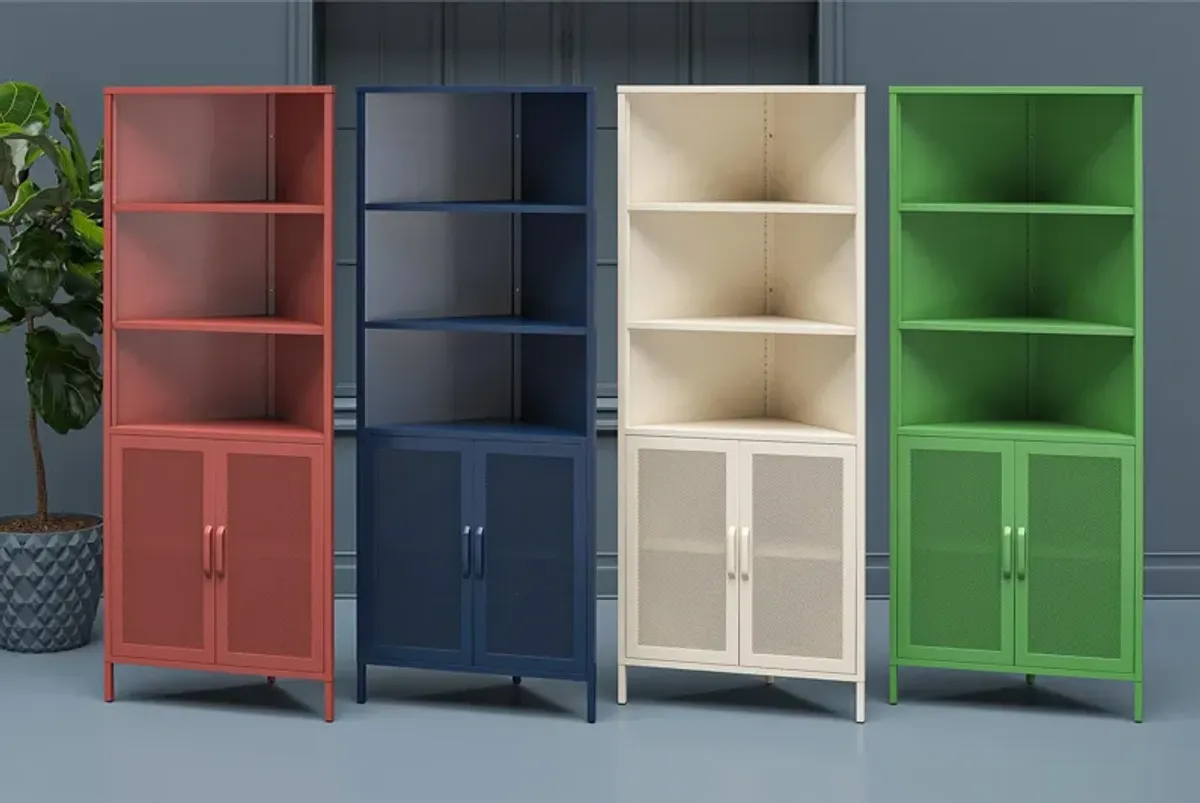 Channing 2 Doors Corner Storage Cabinet with Shelves