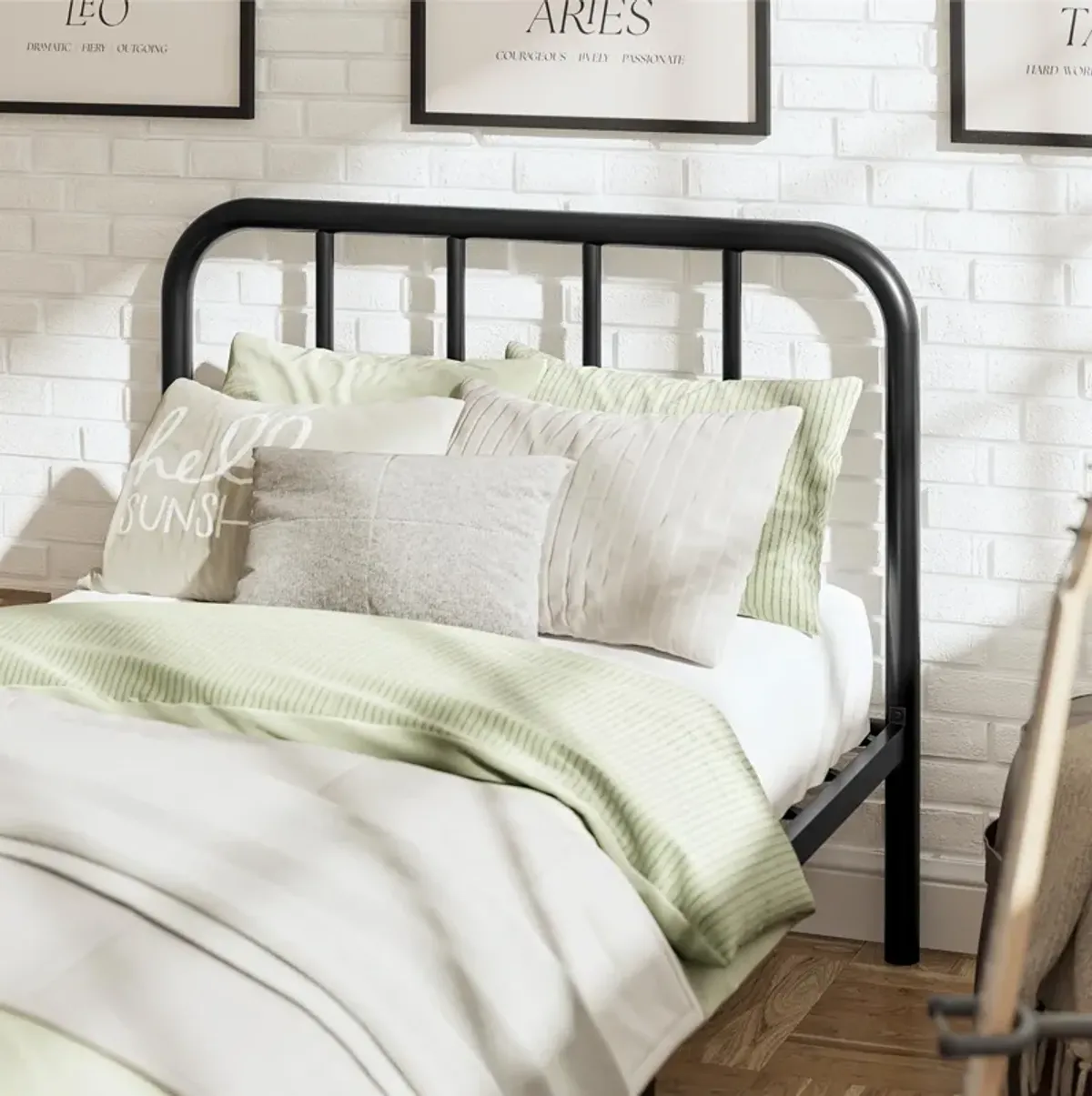 Marva Twin Metal Bed Frame with Headboard