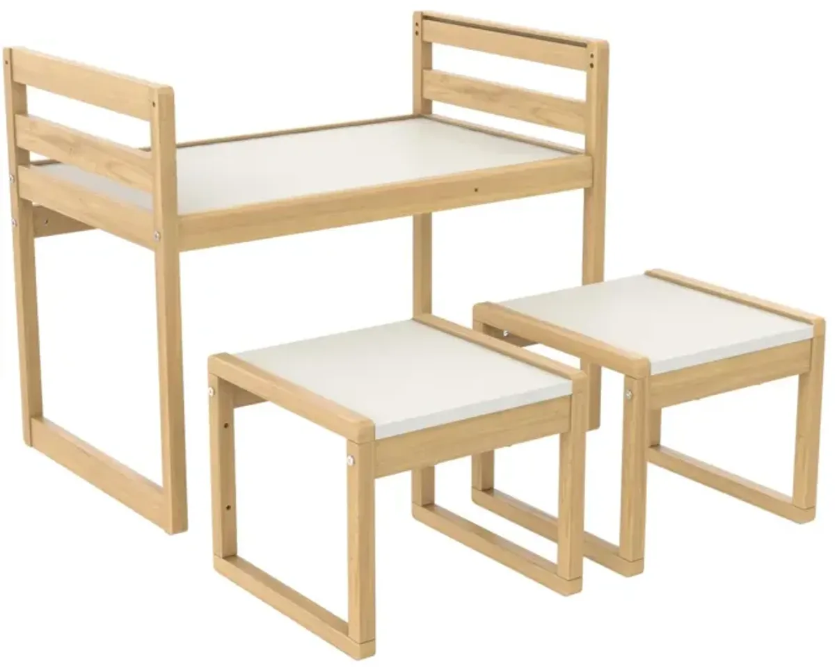Signy Kids Table and 2 Chairs Set with Adjustable Heights