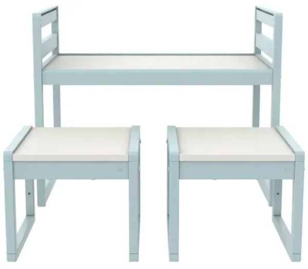 Signy Kids Table and 2 Chairs Set with Adjustable Heights