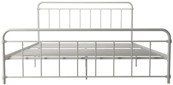 Wallace Spindle Metal Bed with Elegant Curves and Slats