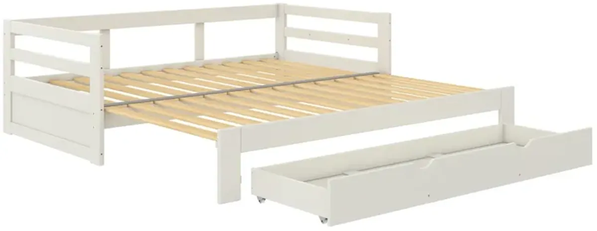 Rhodes Twin to King Wood Daybed with Storage Drawer