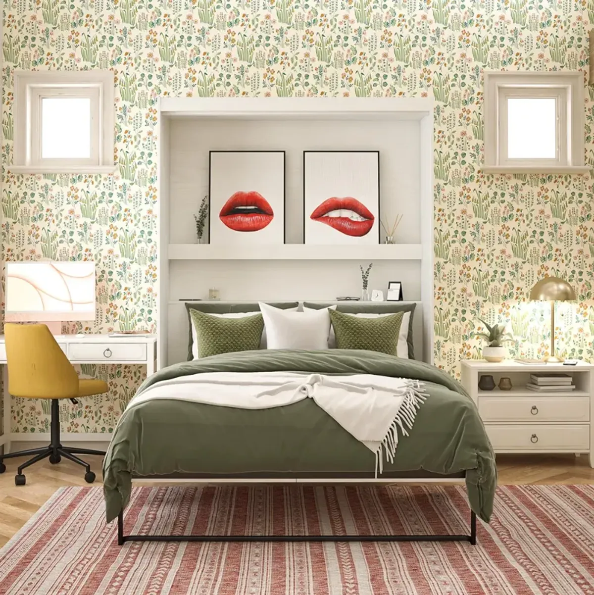 Her Majesty Murphy Bed with Gallery Shelf
