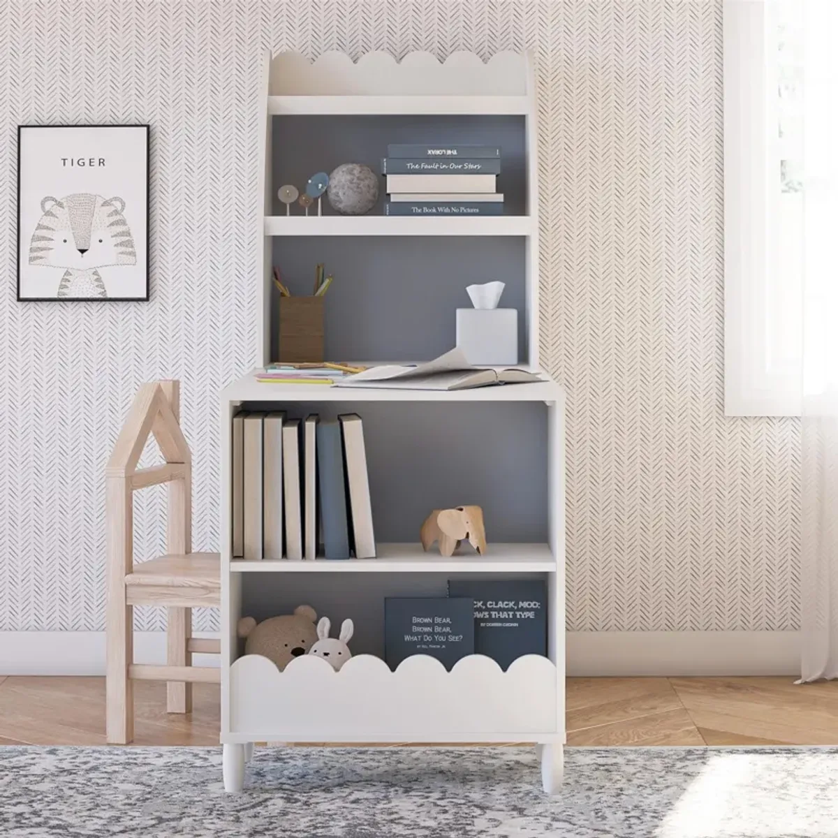 Cloud Kids' Desk with Shelves