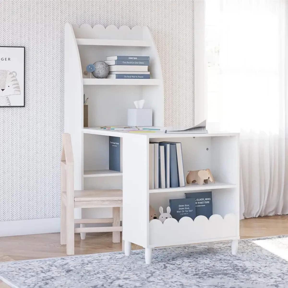 Cloud Kids' Desk with Shelves