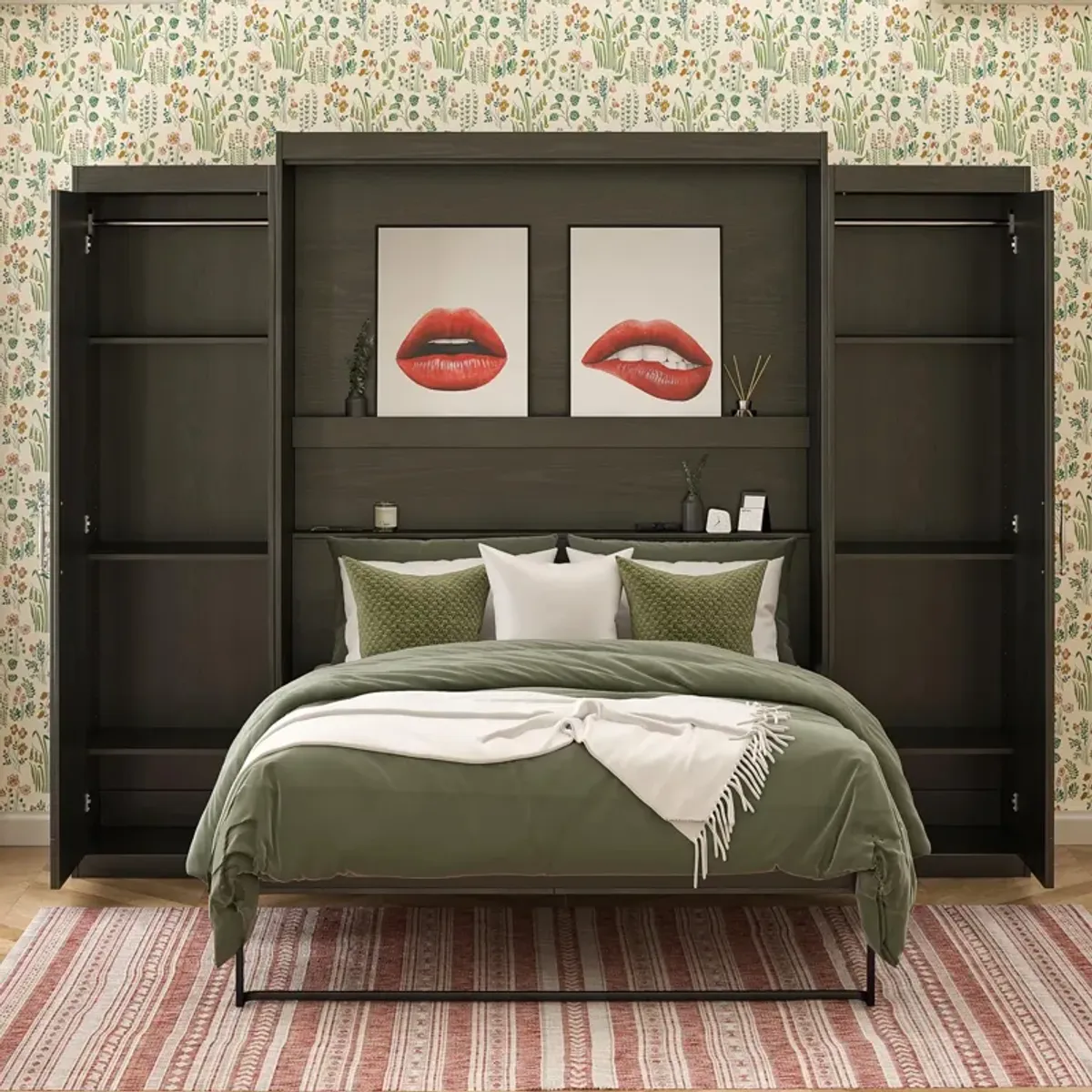 Her Majesty Murphy Bed Combo with 2 Storage Wardrobes
