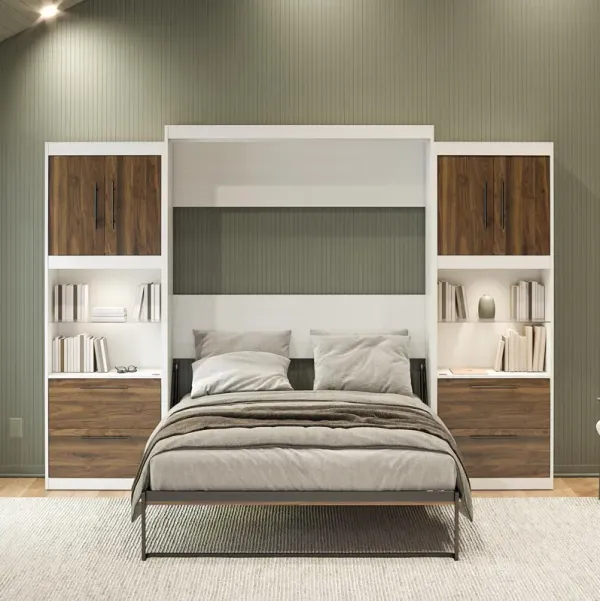 Pinnacle Murphy Bed Bundle with 2 Side Cabinets & Touch Sensor LED Lighting
