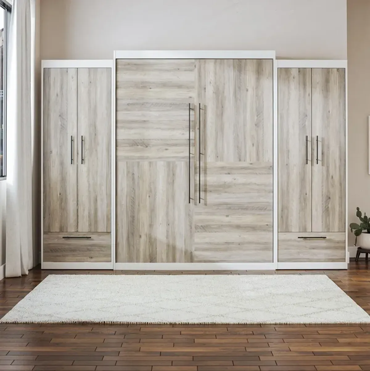 Pinnacle Murphy Bed Bundle with 2 Wardrobe Side Cabinets