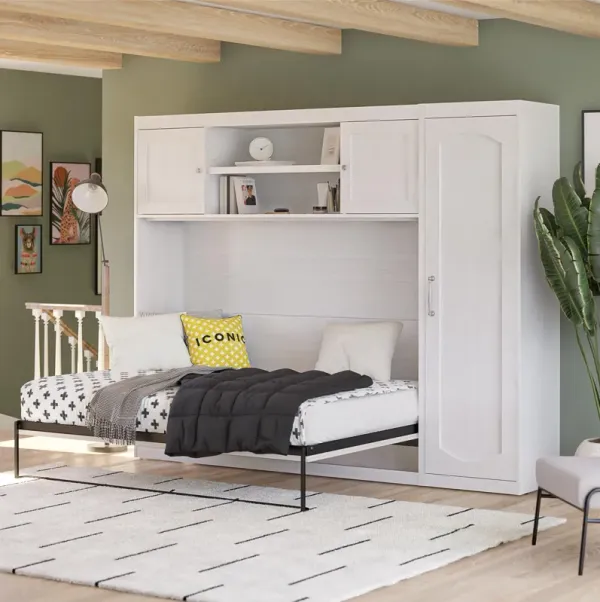 Her Majesty Daybed Murphy Bed Bundle with Wardrobe Storage Cabinet