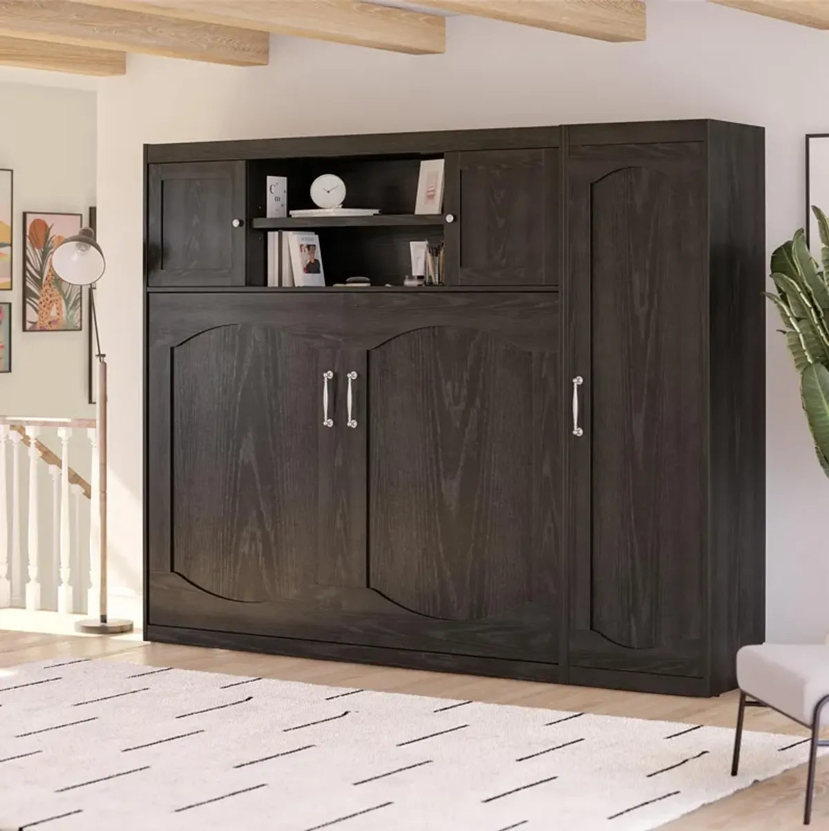 Her Majesty Daybed Murphy Bed Bundle with Wardrobe Storage Cabinet