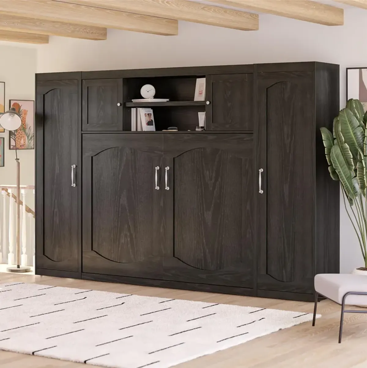 Her Majesty Daybed Murphy Bed Bundle with Two Wardrobe Storage Cabinet