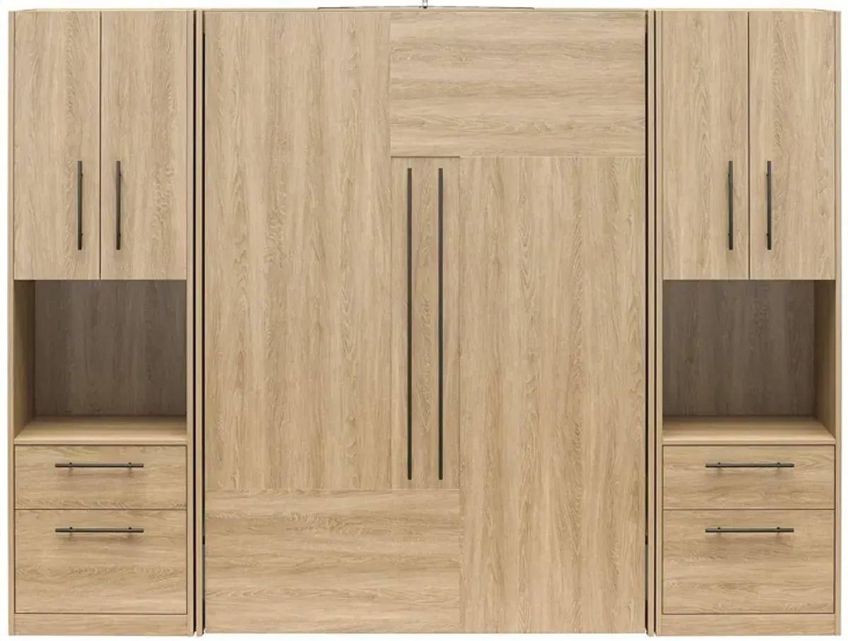 Holly Hills Murphy Bed with 2 Bedside Wardrobe Storage Cabinets