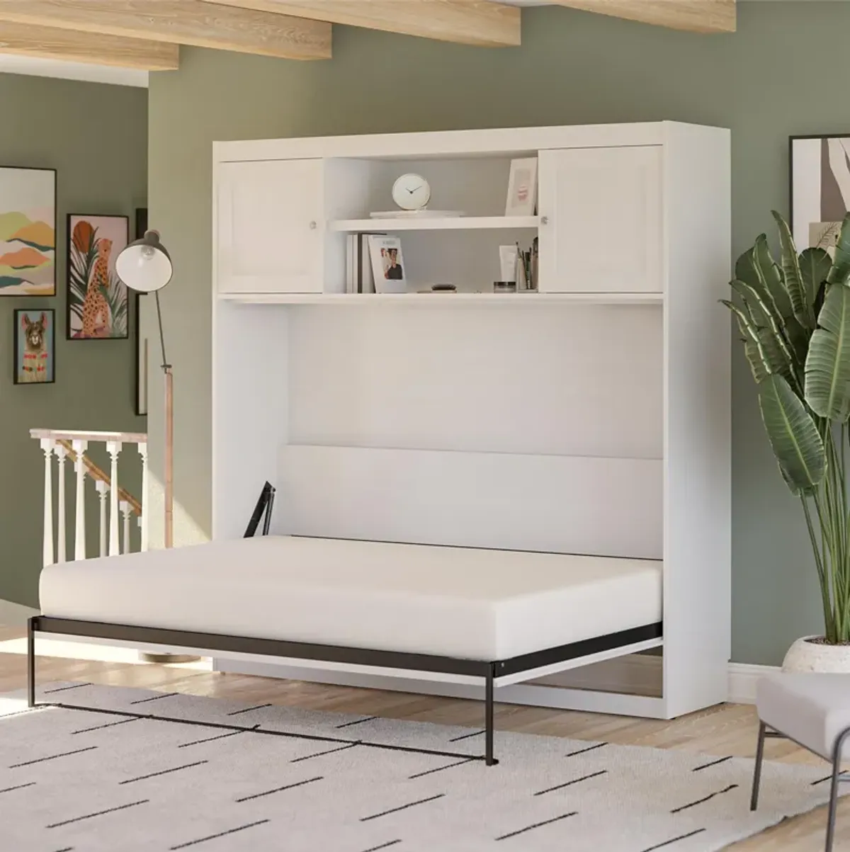 Her Majesty Daybed Murphy Bed with Overhead Storage Cabinet