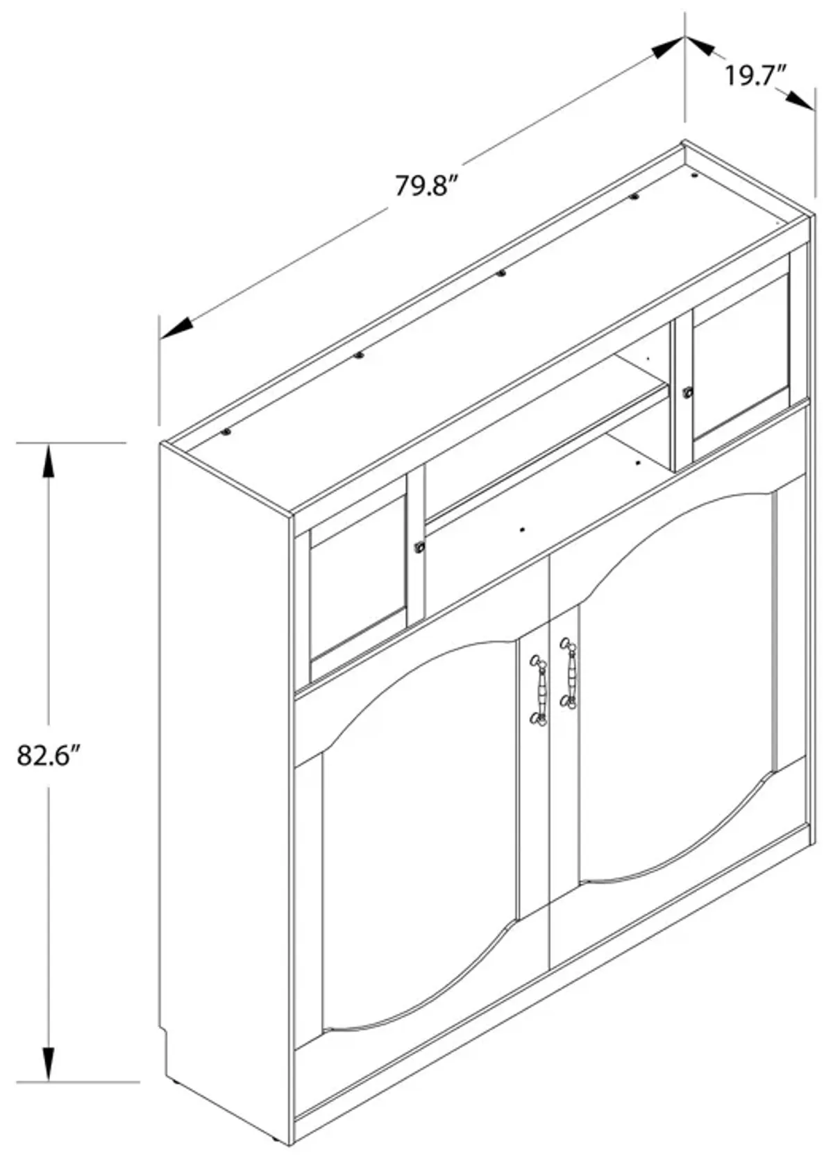 Her Majesty Daybed Murphy Bed with Overhead Storage Cabinet