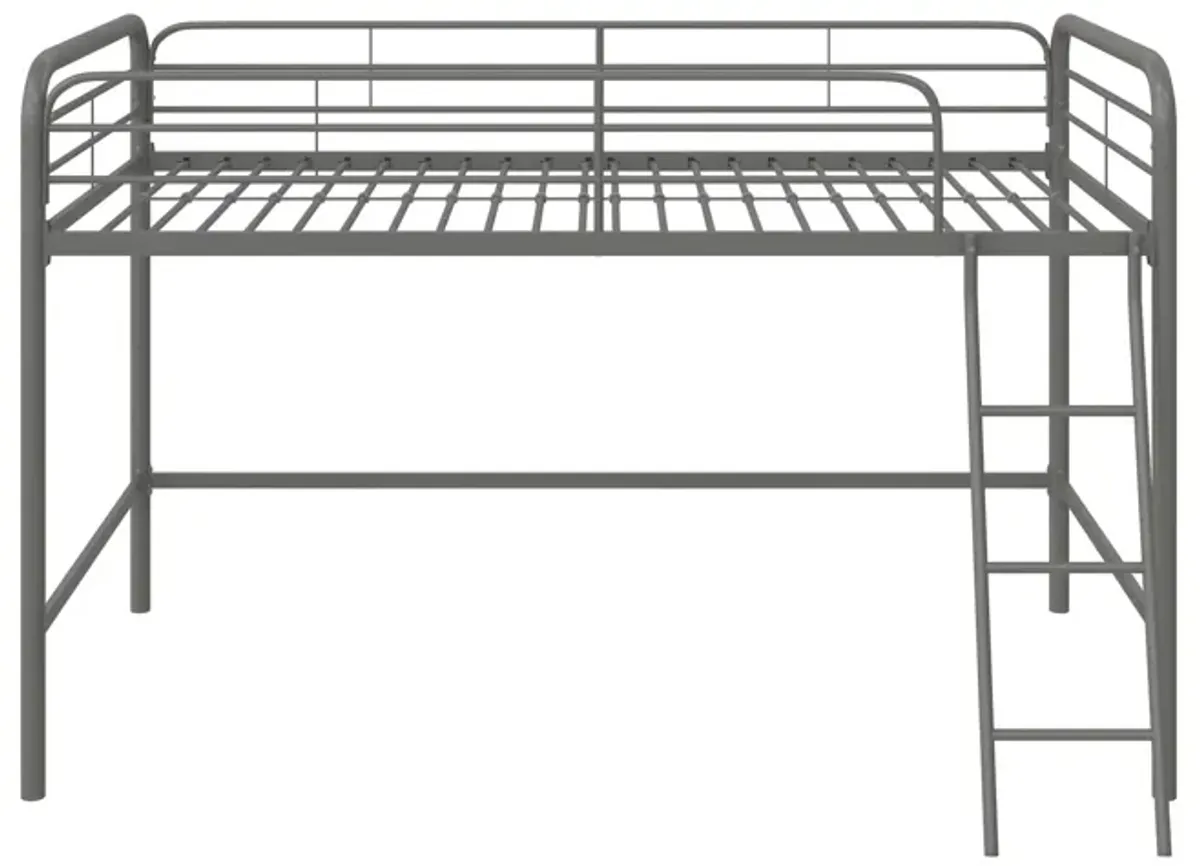 Jett Junior Full Metal Loft Bed with 3 Step Ladder