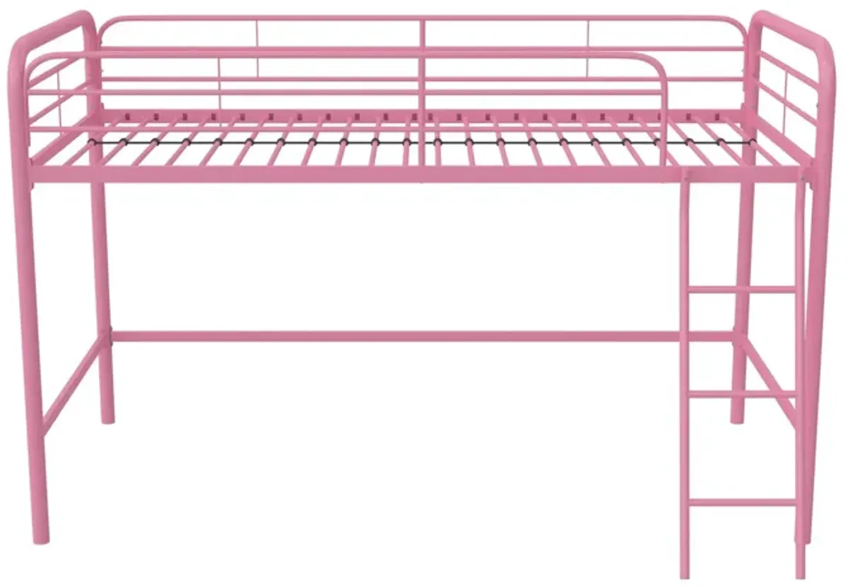 Jett Junior Full Metal Loft Bed with 3 Step Ladder