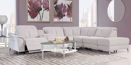Turano Gray 6 Pc Dual Power Reclining Sectional