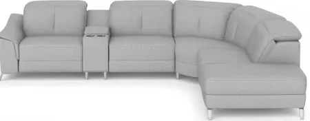Turano Gray 6 Pc Dual Power Reclining Sectional