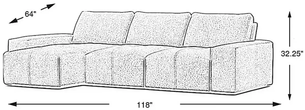 Laney Gray 3 Pc Sectional