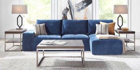 Laney Blue 3 Pc Sectional