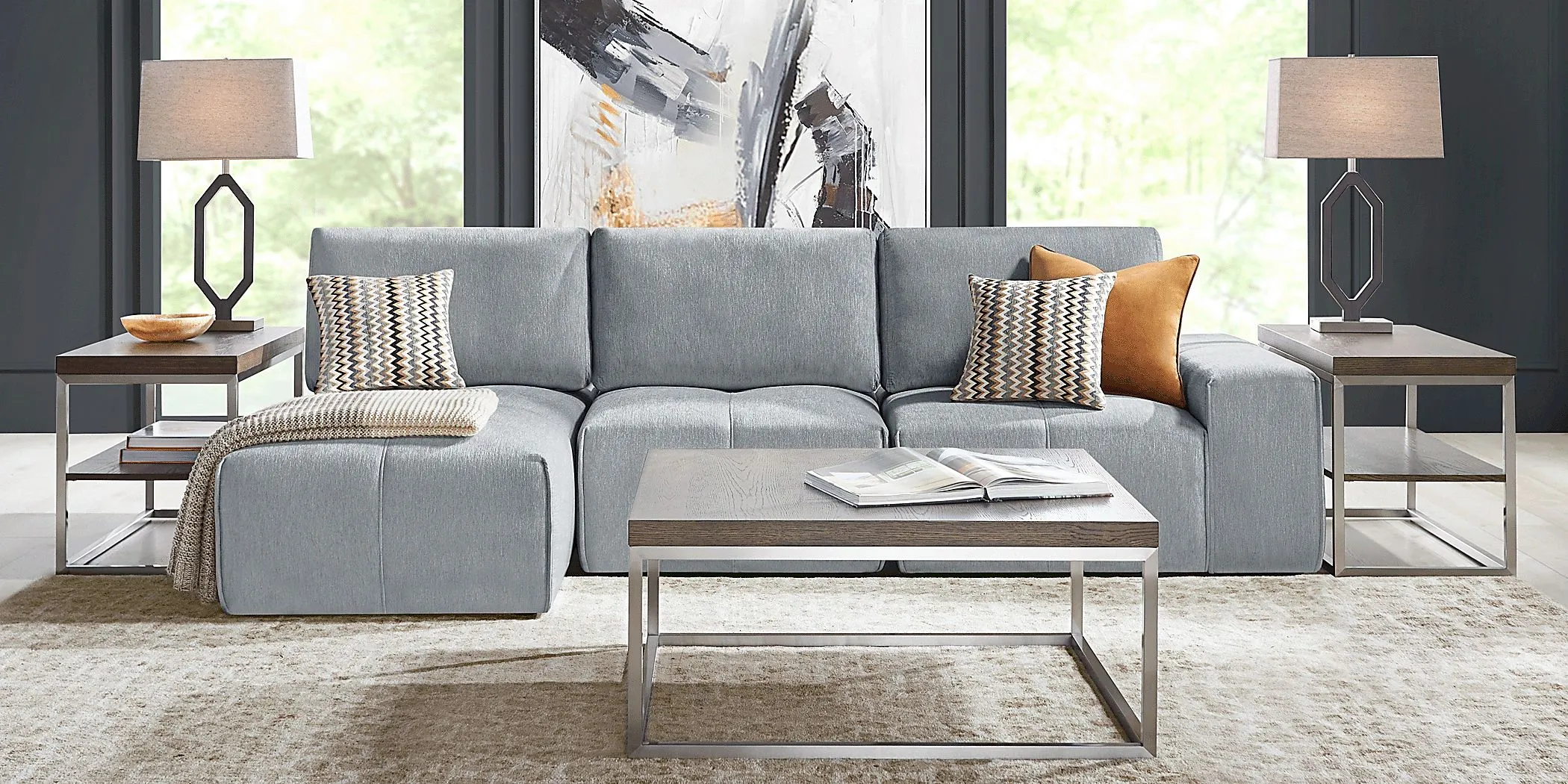 Laney Gray 3 Pc Sectional by Rooms To Go | Furniture.com
