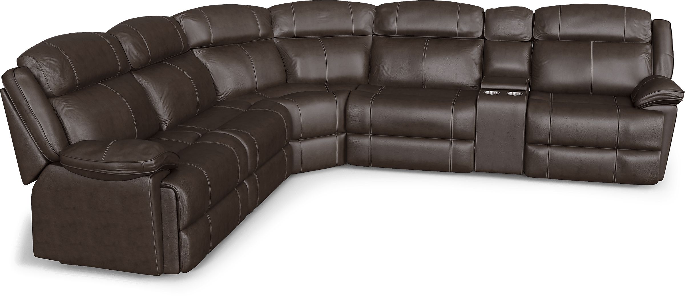 West Valley Brown 6 Pc Leather Reclining Sectional